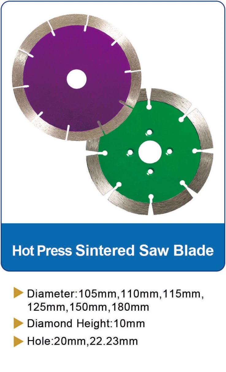Hot Press Sintered Saw Blade Design B catalog specifications