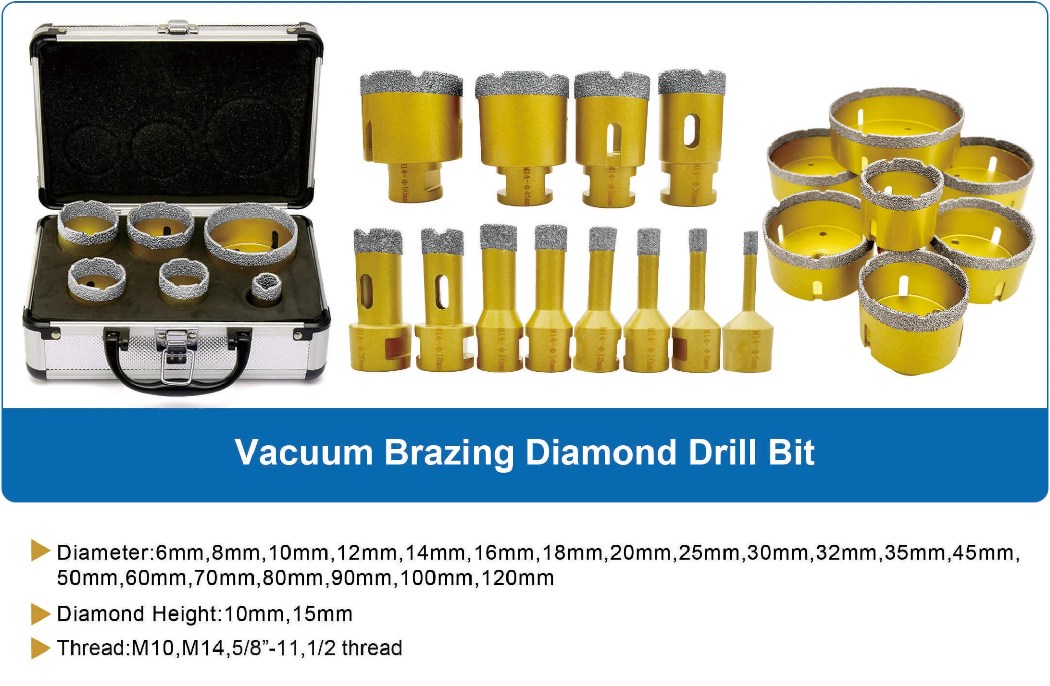 Vacuum Brazed Diamond Drill Bit catalog specifications