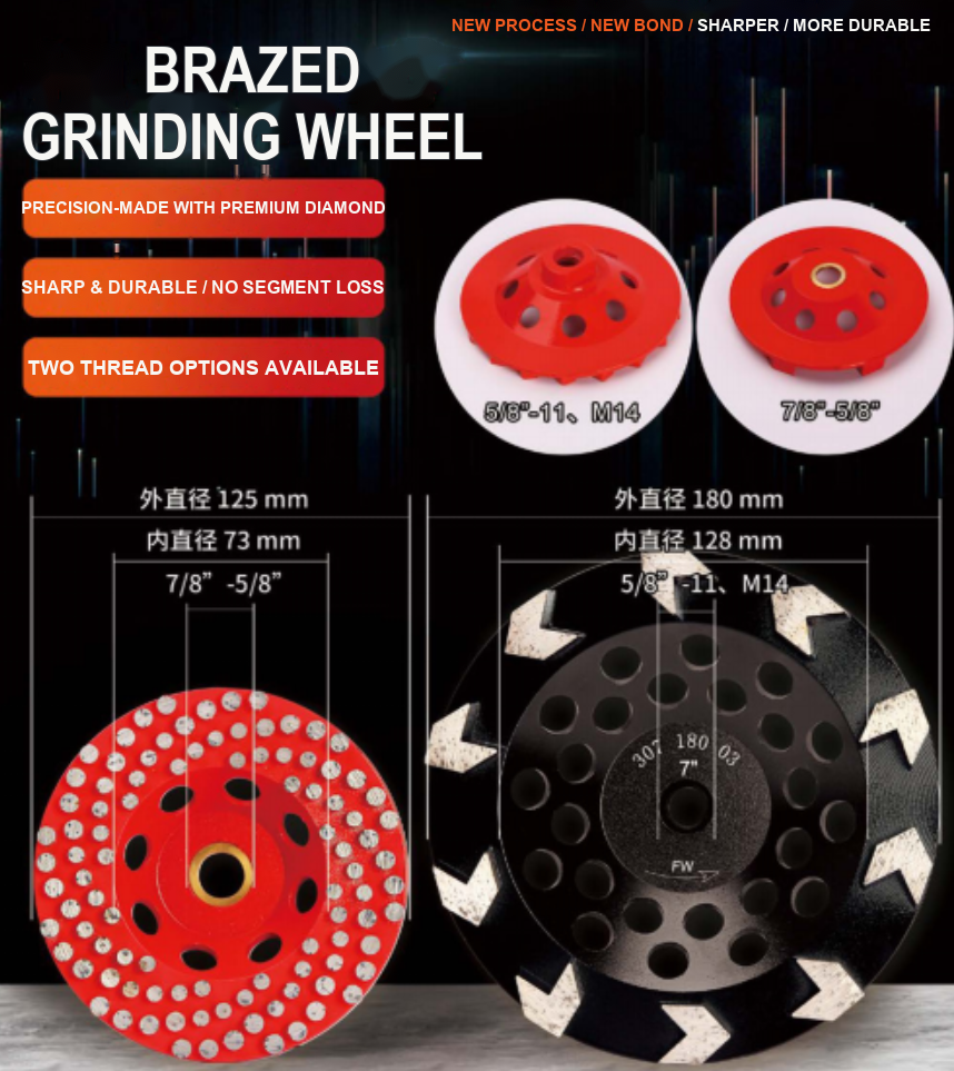 Brazed Grinding Wheel - Dot-Ring Style