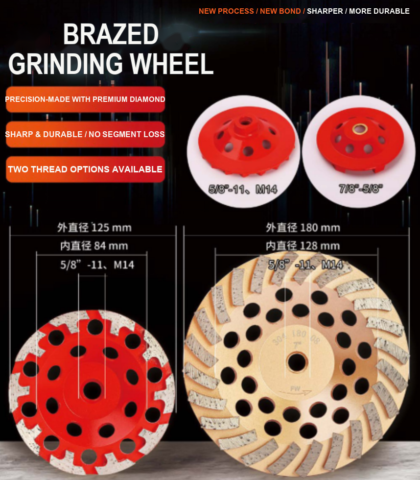 Brazed Grinding Wheel - Gold Turbo Style