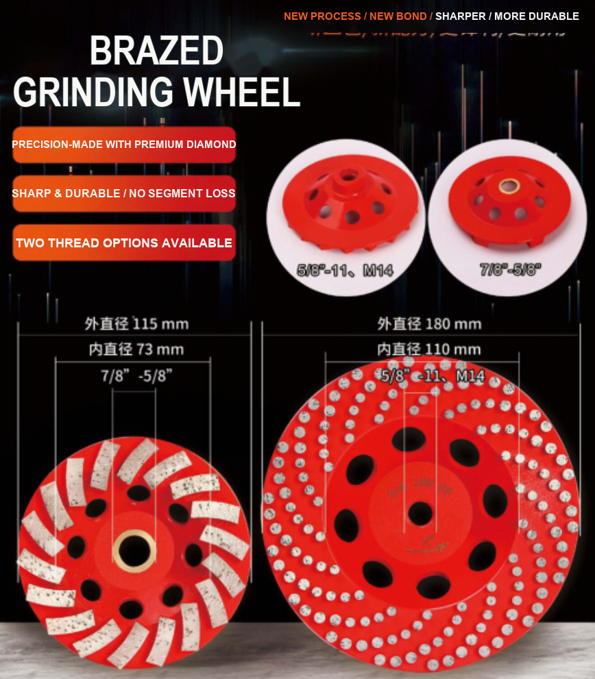 Brazed Grinding Wheel - Cyclone Turbo Style